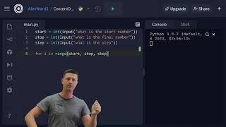 Python 4.3 range() with user inputs