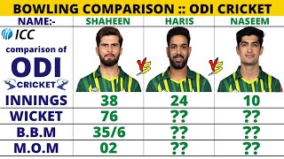 Shaheen Afridi vs Naseem Shah vs Haris Rauf Odi Bowling Comparison 2023 || Cricket Compare