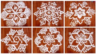 Rangoli/Kolam/Muggu:25 |  star dots with freehand