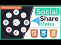 🔥Animated Circular Social Media Share Menu Using HTML / CSS / JS || [ With Source Code ]