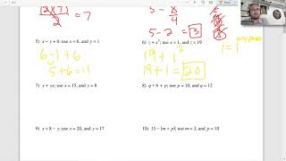 Evaluating Variable Expressions (Kuta Worksheet)