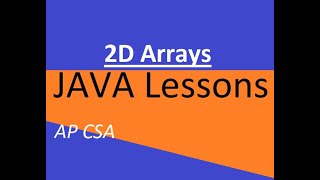 AP CSA Unit 8 Intro to 2D Arrays