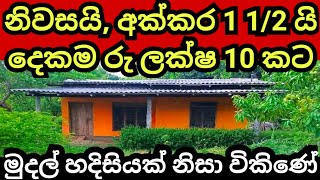 අක්කර 1 1/2 ක ඉඩම හා නිවස ලක්ෂ 10 ක් පමණි | Land for sale | House for sale | Aduwata idam| Idam sale