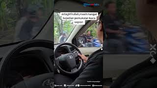 Detik-detik Rombongan Pemotor Merusak Kaca Spion Pengendara Mobil, Pemilik Tetap Sabar