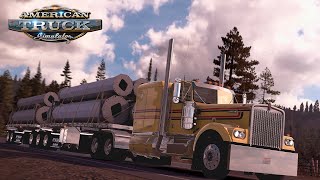 ATS - Kenworth W900A pulling doubles from Salmon to Butte | Slav Jerry's CAT 3406E engine