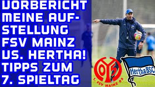 Meine Aufstellung & Vorschau FSV Mainz 05 vs. Hertha BSC! Meine Bundesliga Prognose! DFB Fehler..