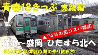 青春18きっぷ実践編 横浜～盛岡ひたすら北へ 564.1Km 10本11時間の乗り継ぎ旅 ▲74%の高コスパ経路