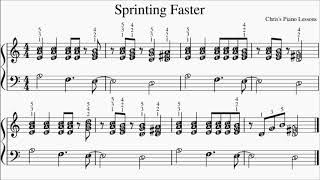 Fun Piano Chord Progression With Triads In Right Hand - Sheet Music - 'Sprinting