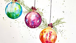 Watercolor Holiday Baubles - All the trend right now🌲