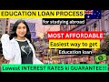 Most Affordable Education loan to study abroad | Study in AUSTRALIA, UK, Canada | Student loan 2025