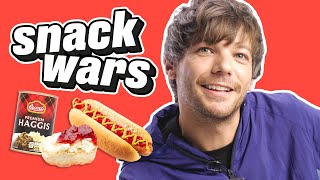 Louis Tomlinson Has A Hilarious Reaction To British & American Snacks | Snack Wa