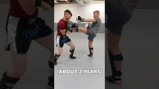 2 year muay thai progression for my student. Day 1 until his first amateur fight 😄🔥