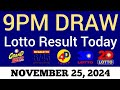 Lotto Result Today 9pm Draw November 25, 2024 Swertres Ez2 PCSO Live Result