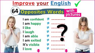 Improve your English Vocabulary Learn the Opposite Words for Daily Conversations #americanenglish