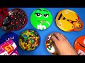 satisfying video asmr opening mixing rainbow m u0026m s in the ladybug u0026 bee munz tins u0026 with sweets