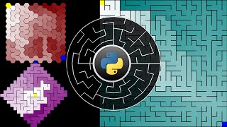 11 Algorithms to Generate Mazes (python)