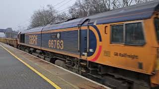 GBRf 66763 passing Stevenage