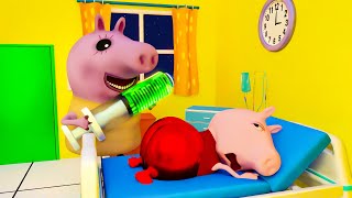 ZOMBIE APOCALYPSE, Scary Ghost Mommy Pig Appears – Please Save Peppa!  Peppa Pig Funny 3D Animation