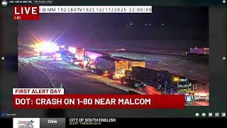 I-80 eastbound road blocked due to crash in Poweshiek County