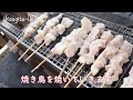 【3分diy】u字溝 u0026 100均火起こしで 焼き鳥 約700円 ★