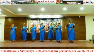 Srivathsam’s Nrityalaya’s Dasavatharam performence on 06-09-21!