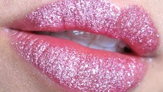 Pretty Pink Glitter Lips