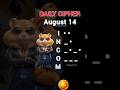 14 August Hamster Kombat Daily Cipher Code | Daily Cipher Code #hamsterkombat _ 5M Coins