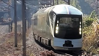 SUITE TRAIN 四季島 最後尾に ありがとうメッセージが 甲州市塩山牛奥付近 通過 E001形 豪華列車