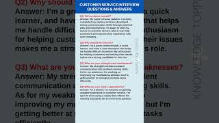 Customer Service Interview Questions and Answers