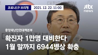 [현장영상] 중앙재난안전대책본부 브리핑｜확진자 1만명 대비한다…1월 말까지 6944병상 확충 (21.12.22) / JTBC News