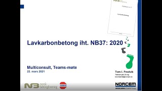 Webinar FABEKO og NB37:2020 om lavkarbonbetong og beskrivelse av betong med Isy Beskrivelser