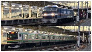 JR貨物EF210-302（稲沢→東京タ）\u0026JR東日本E231系1000番台S-32編成＋K-01編成（快速籠原行き）。