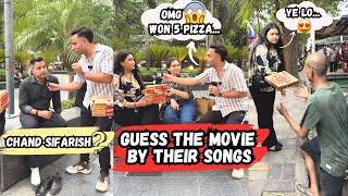 She Won 5 Pizza 😱 Guess The Bollywood Movie By Their Song Challenge For Pizza 😋😂 | Sahil Khan NT