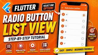🍊 FLUTTER ANDROID ~ 🍊 RADIO BUTTON LIST VIEW ~ 🍊 TUTORIAL
