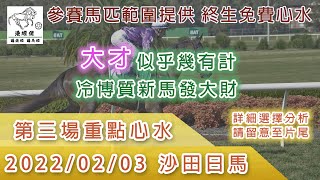 港經佬賽馬貼士及分析｜第三場參賽馬匹資料｜03-02-2022 沙田十一場日馬草地賽事｜免費心水及賽馬貼士｜全方位博彩及投資頻道｜足球｜賽馬｜股票｜樓市