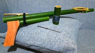 Cara mudah membuat pistol ikan dari bambu #diygun #huntingfish #bambooslingshot #ketapelikan