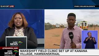 Cholera I Health professionals set up makeshift field clinic set up at Kanana Village, Hammanskraal