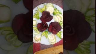 Beetroot and Cucumber salad decoration ideas #food #shorts