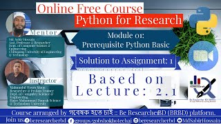 Assignment 1 Solution ।। Basic Variables & Data Types ।। Python for Research