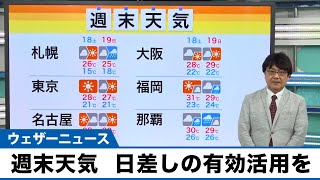 週末の天気　梅雨の晴れ間の有効活用を