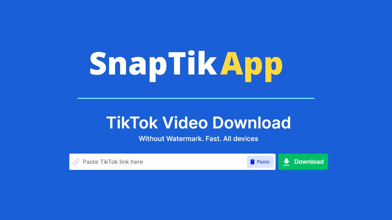 SnapTik App — Download TikTok Videos Without Watermark On IPhone - YouTube