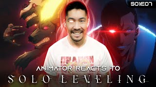 Jinwoo Takes on The Cerberus!!! | Animator Reacts to Solo Leveling S1 E7