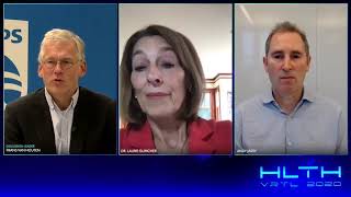 Frans van Houten, Dr. Laurie Glimcher, and Andy Jassy