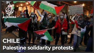 Chileans protest in Santiago in solidarity with Palestine