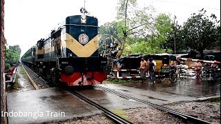 54 Years old Rocket Express: Khulna to Parbatipur Slowly Entering Jashore Junction in a Rainy Day.