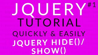 🔴 jQuery Tutorial 1 || jQuery Effects - Hide and Show || Ujjwal Technical Tips