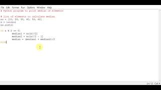 Python program to print median of elements