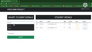 CRUD Operations using python django frame