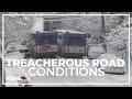 TriMet riders navigate through Portland snow