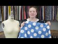 Mood Fabrics MD0174 Mood Exclusive Blue Mahina Dots Stretch Cotton Sateen